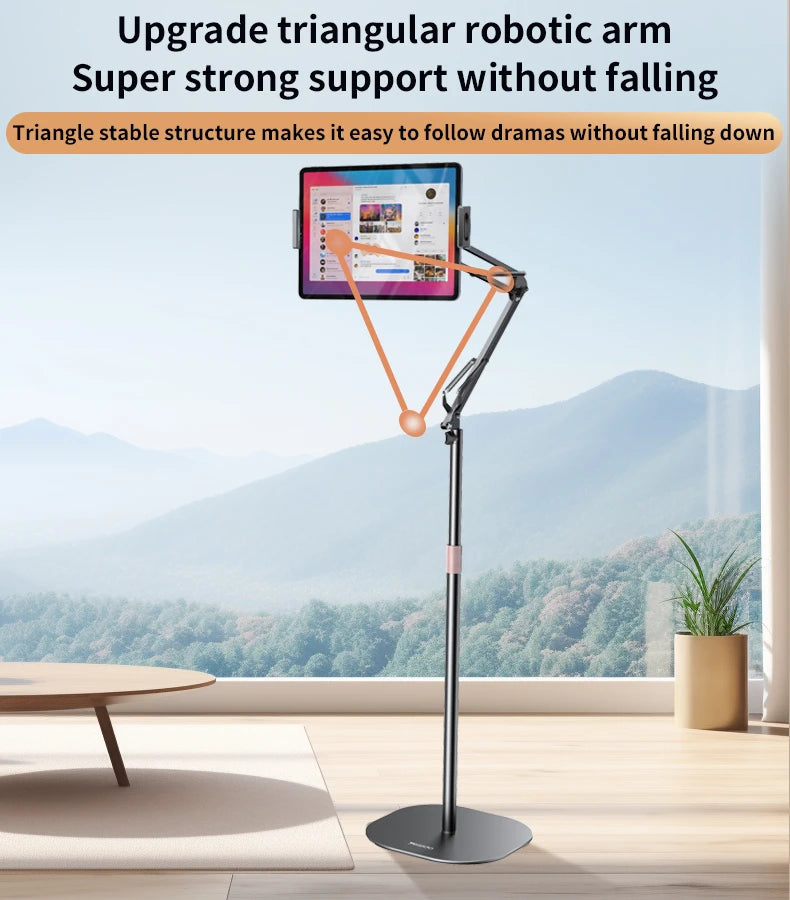 YESIDO C295 360° Rotating Silicone Collet Floor-Standing Tablet Cantilever Bracket Desktop Lazy Stand YESIDO C295 360° Rotating Silicone Collet Floor-Standing Tablet Cantilever Bracket Desktop Lazy Stand